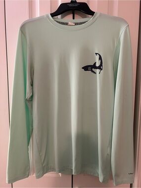 Light Mint Long Sleeve Cape Shark Graphic Performance Tee
